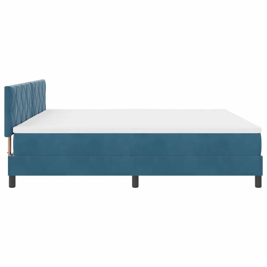 Lit à ressort LED Bleu foncé 200 x 200 cm Velours - 9