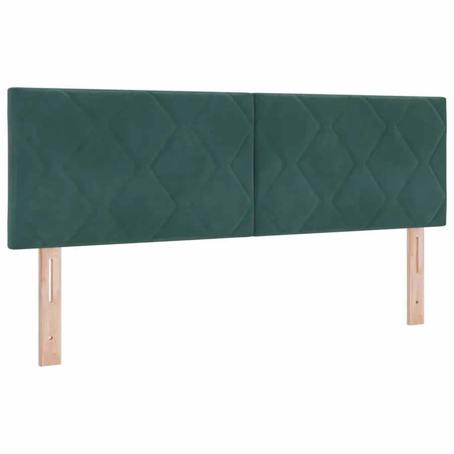 Lit à ressort LED Vert foncé 140 x 200 cm Velours - 7