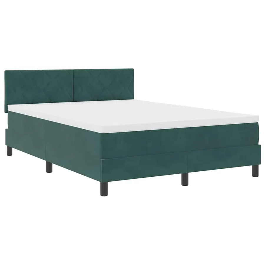 Lit à ressort LED Vert foncé 140 x 190 cm Velours - 2