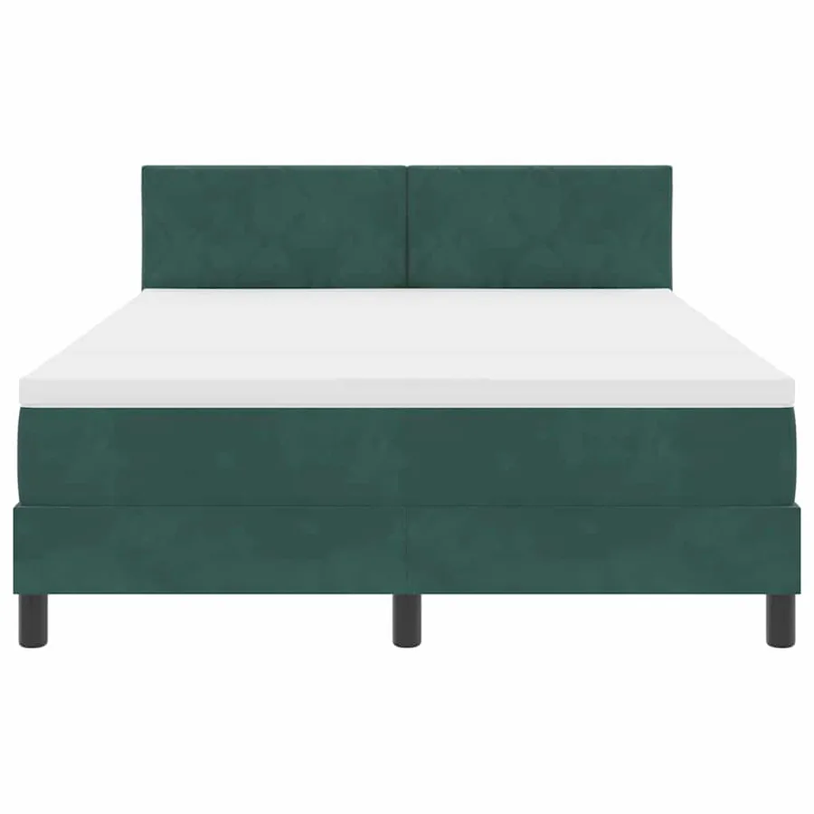 Lit à ressort LED Vert foncé 140 x 190 cm Velours - 7