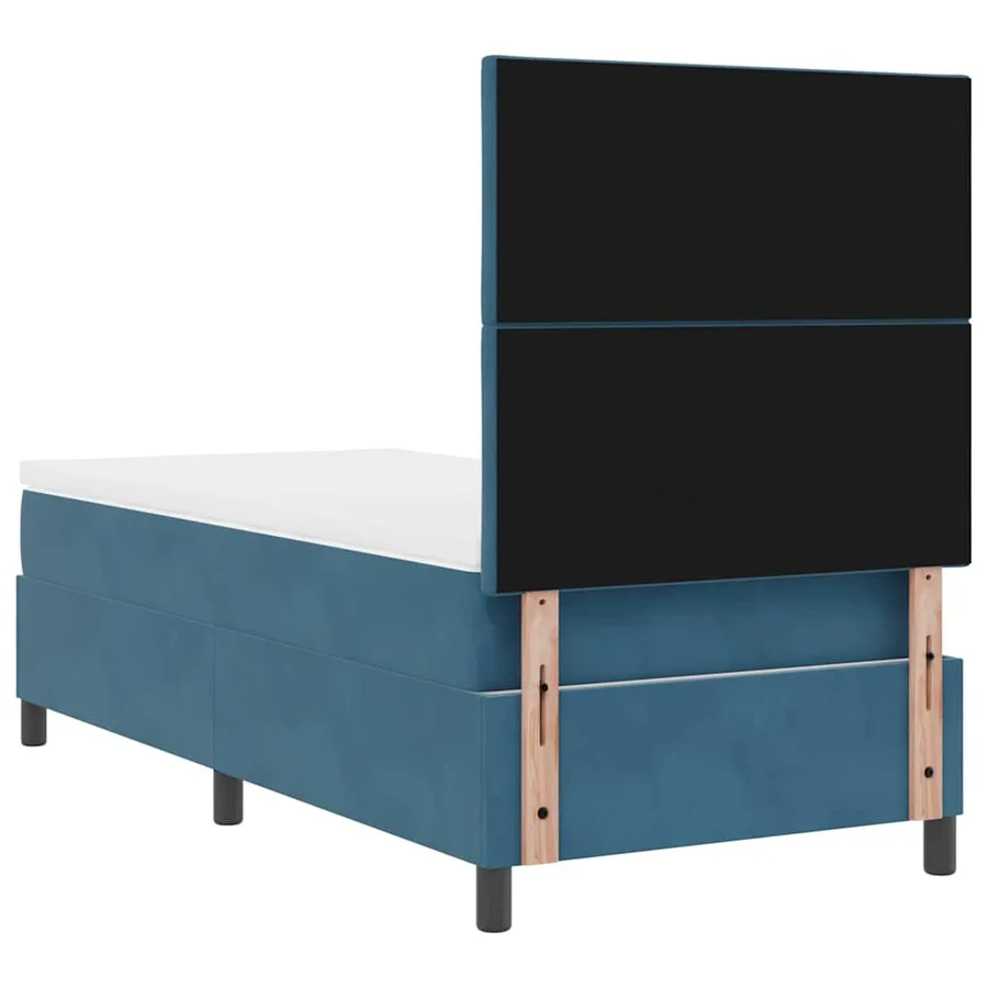 Lit à ressort LED Bleu foncé 90 x 200 cm Velours - 8