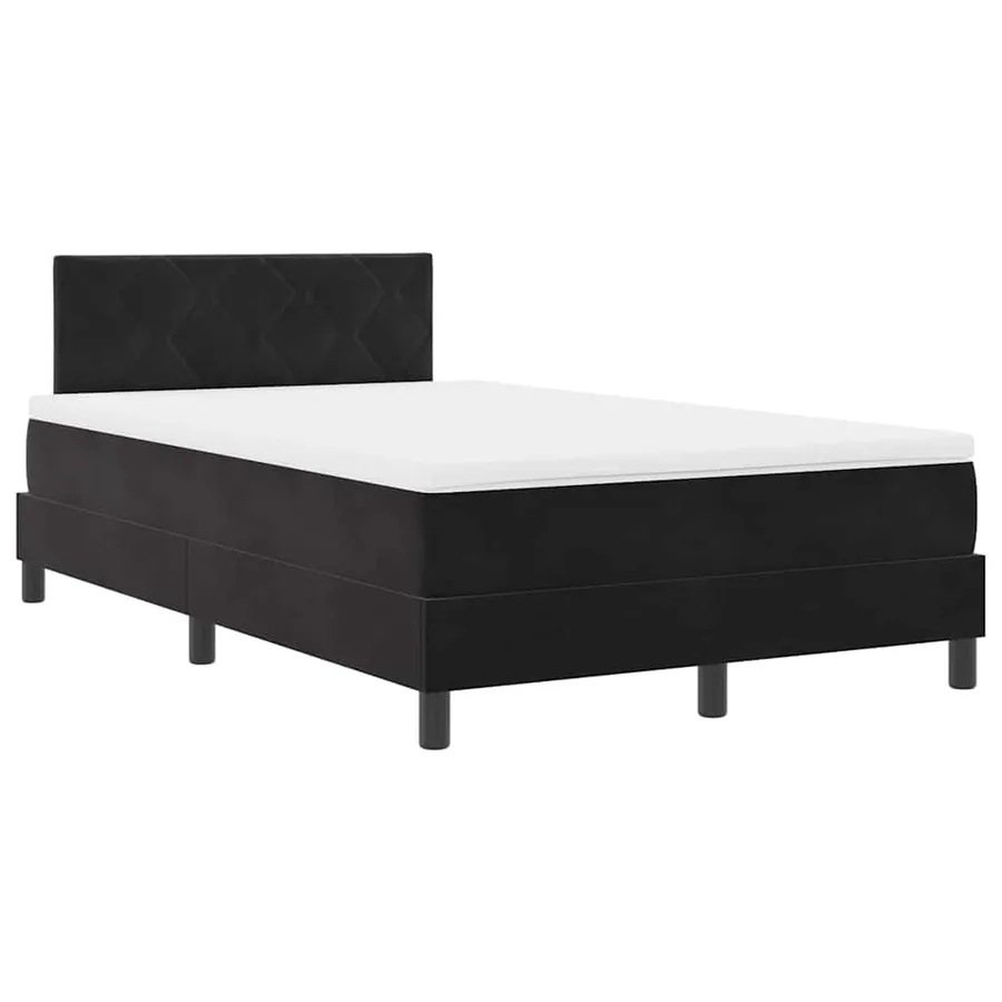 Lit à ressort LED avec bandes LED Noir 120 x 200 cm Velours - 2