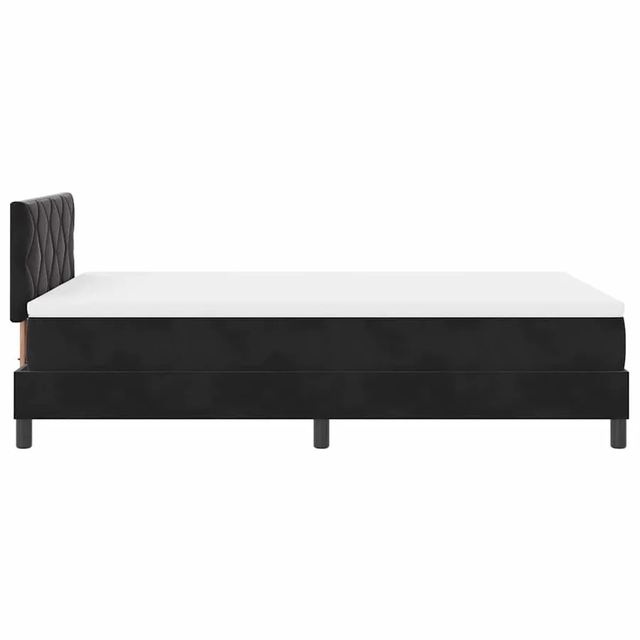 Lit à ressort LED avec bandes LED Noir 120 x 200 cm Velours - 9