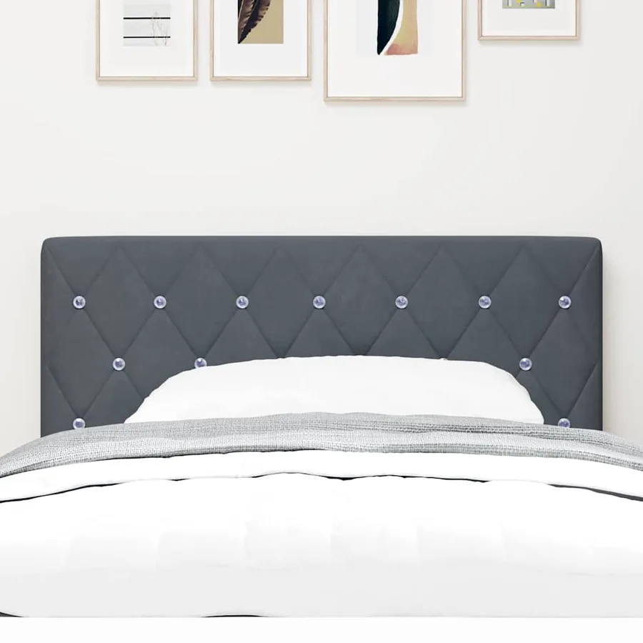 Tête de lit Gris foncé 100 cm Velours - 3