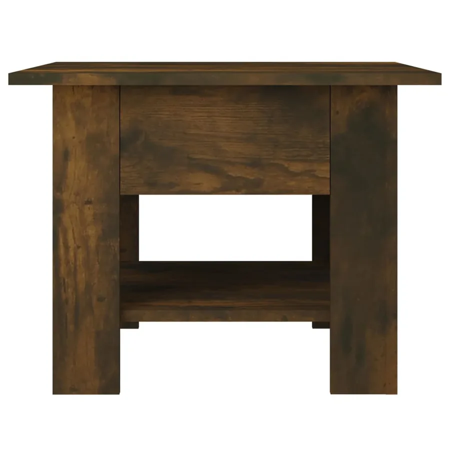 Table basse chêne fumé 55x55x42 cm bois d'ingénierie - 4