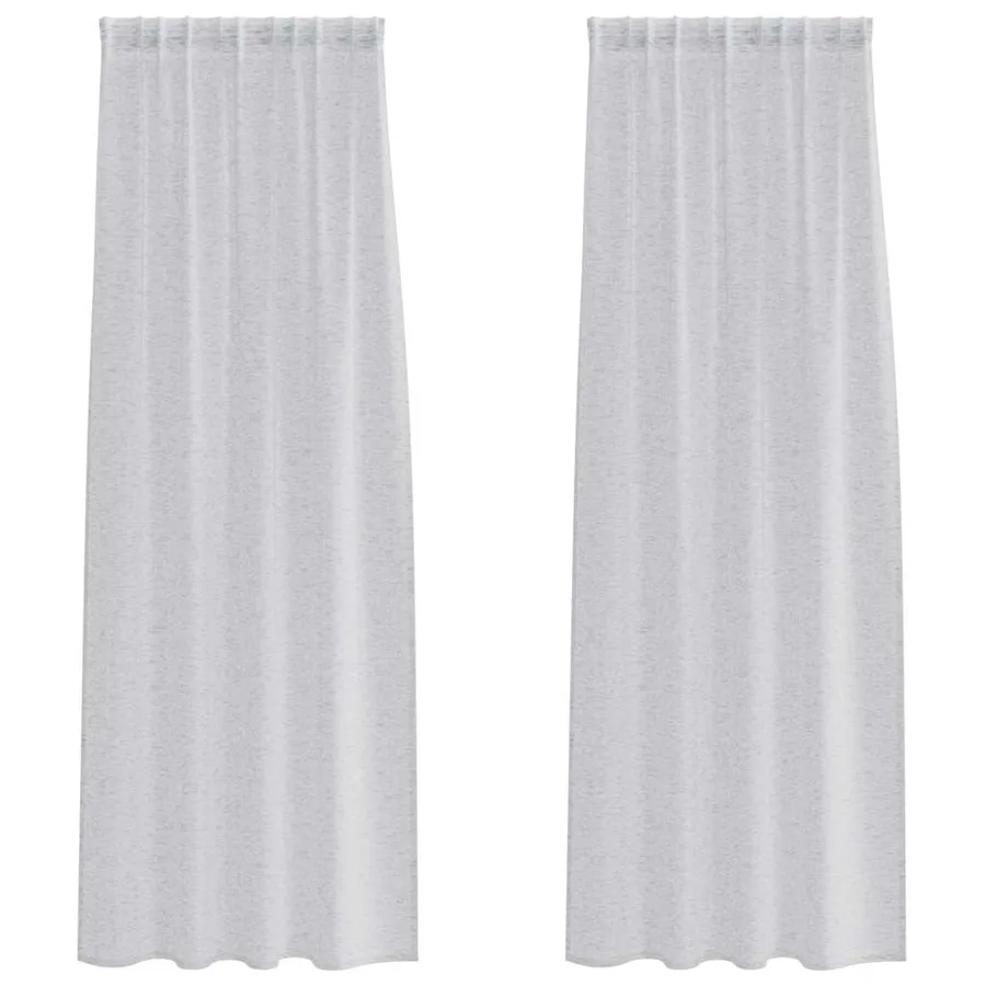 Rideau en Voile 2 pcs Gris clair 245 x 140 cm Polyester - 2