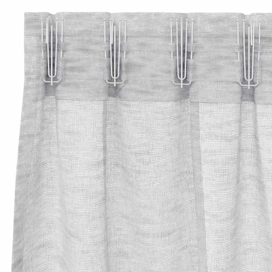 Rideau en Voile 2 pcs Gris clair 245 x 140 cm Polyester - 5