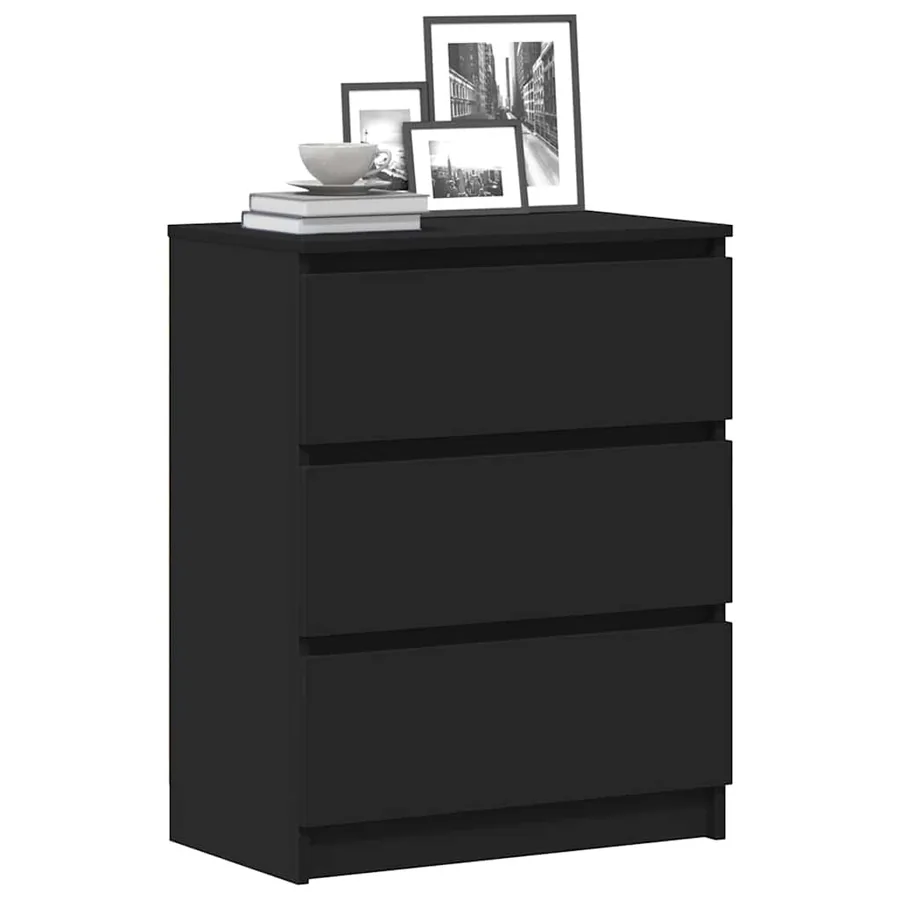 Buffet Noir 60x35x76 cm Bois d'ingénierie - 3