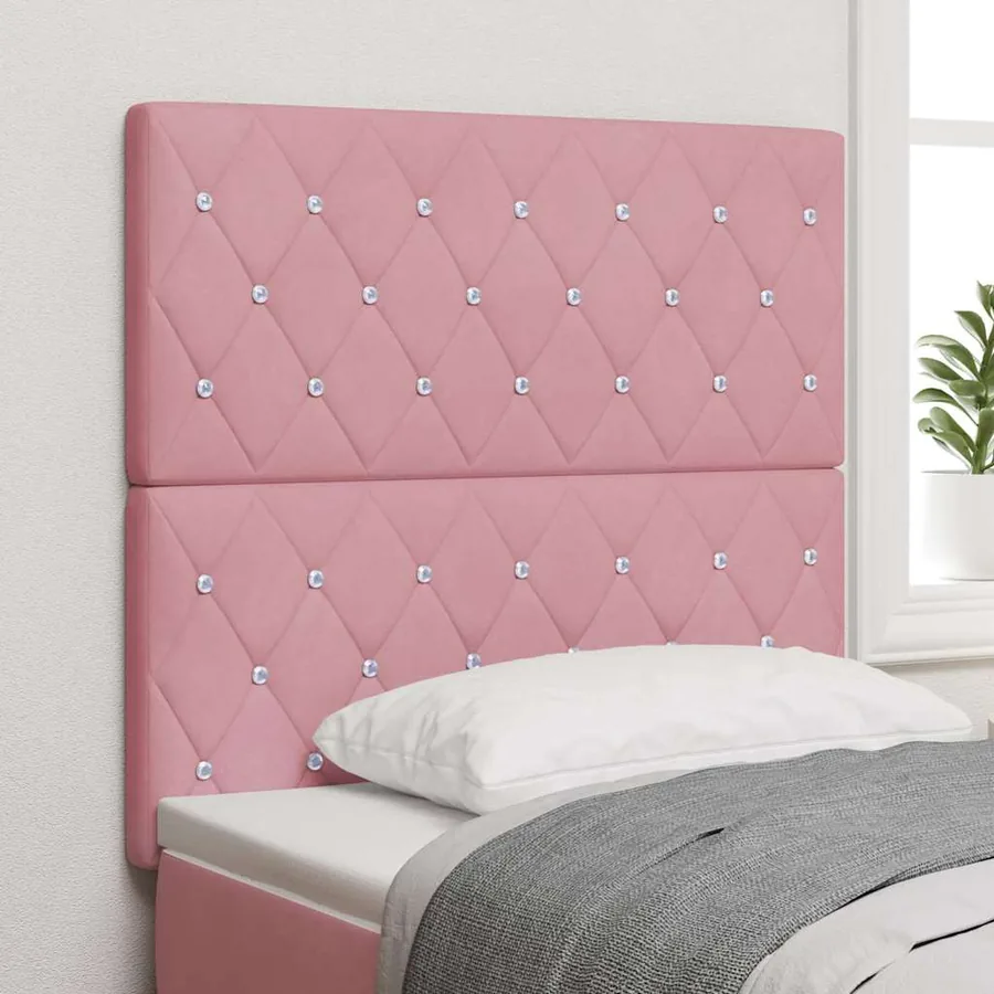 Tête de lit Rose 90 cm Velours