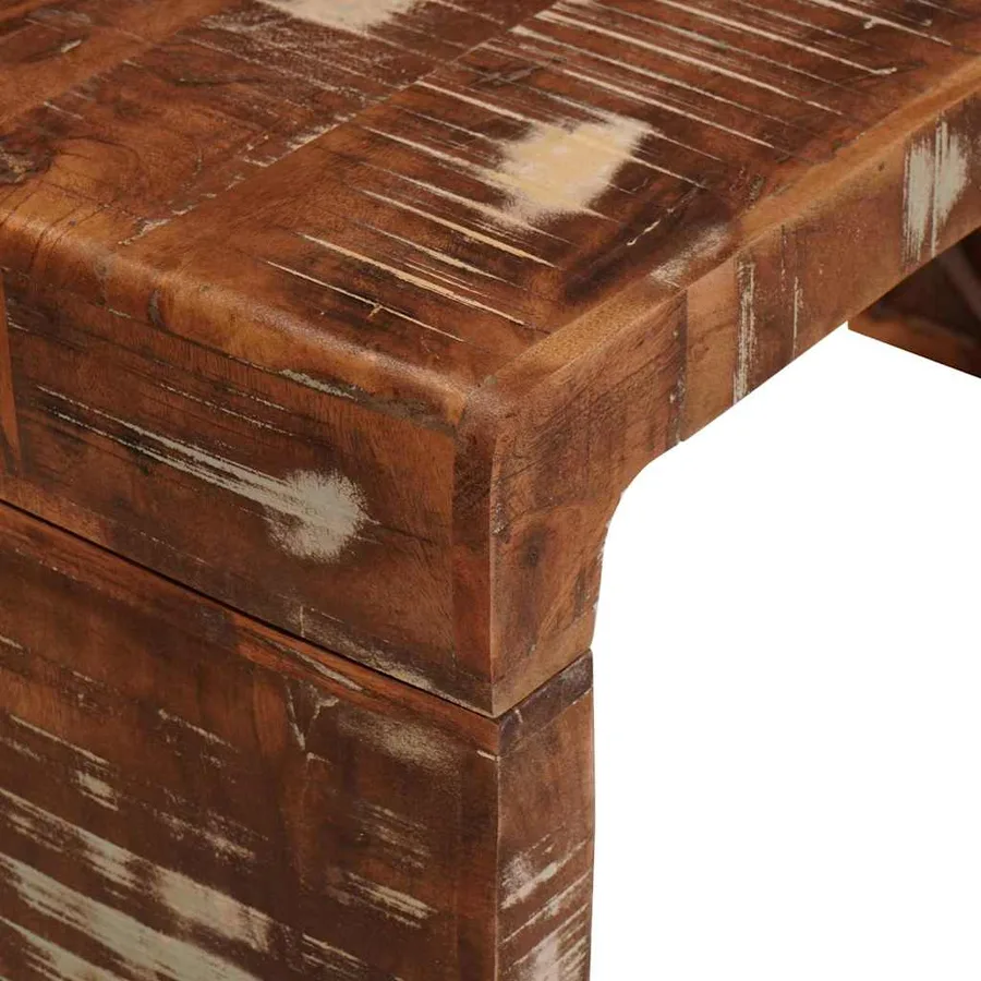 Table Gigogne 3 pcs Marron Bois Recyclé Solide - 7