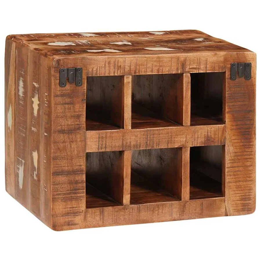 Étagère à vin Marron 44 x 30 x 35 cm Bois Recyclé Solide - 6