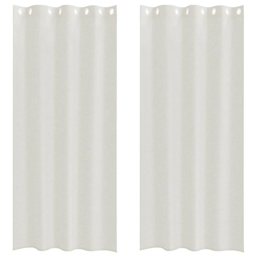 Rideau en Voile 2 pcs Crème 225 x 140 cm Polyester - 2