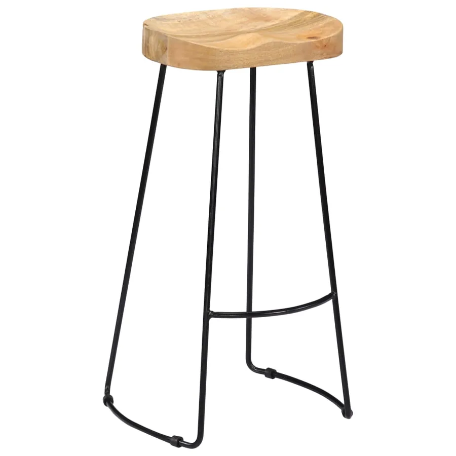 Tabourets de bar Gavin lot de 2 bois de manguier massif - 11