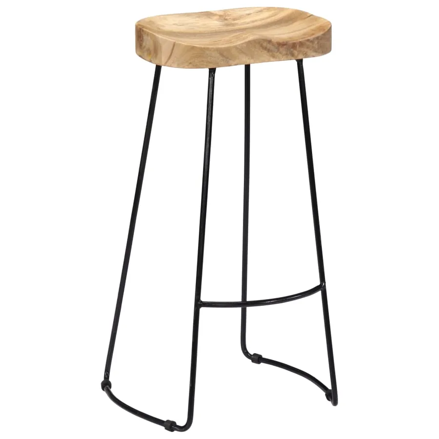 Tabourets de bar Gavin lot de 2 bois de manguier massif - 13