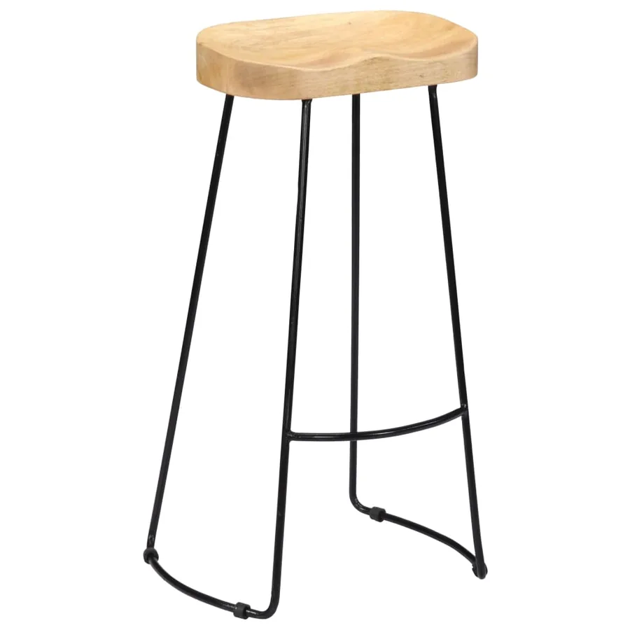 Tabourets de bar Gavin lot de 2 bois de manguier massif - 14