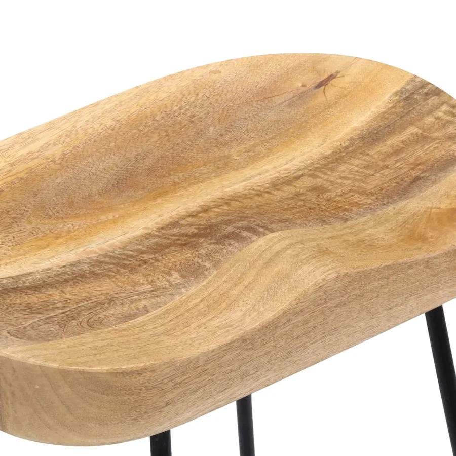 Tabourets de bar Gavin lot de 2 bois de manguier massif - 6