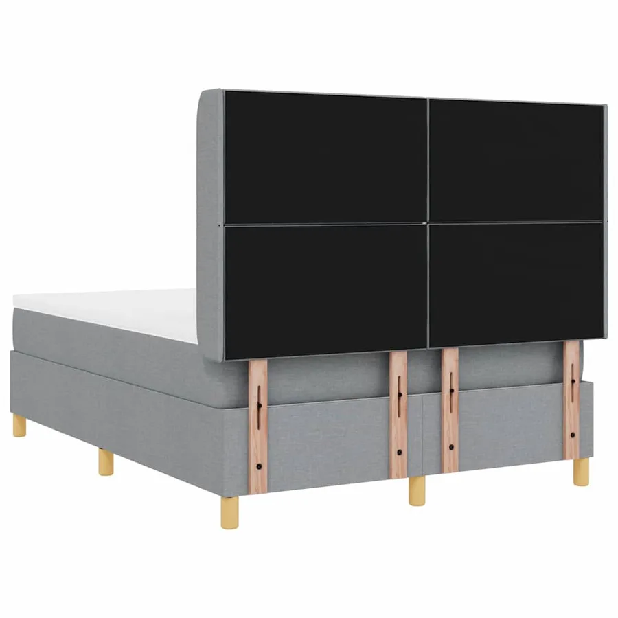 Lit à ressorts avec bandes LED Gris clair 160 x 200 cm tissu - 10