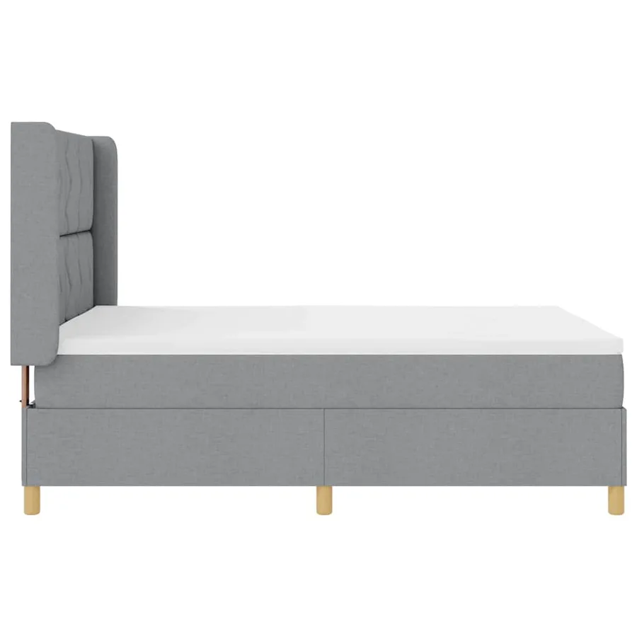 Lit à ressorts avec bandes LED Gris clair 160 x 200 cm tissu - 9