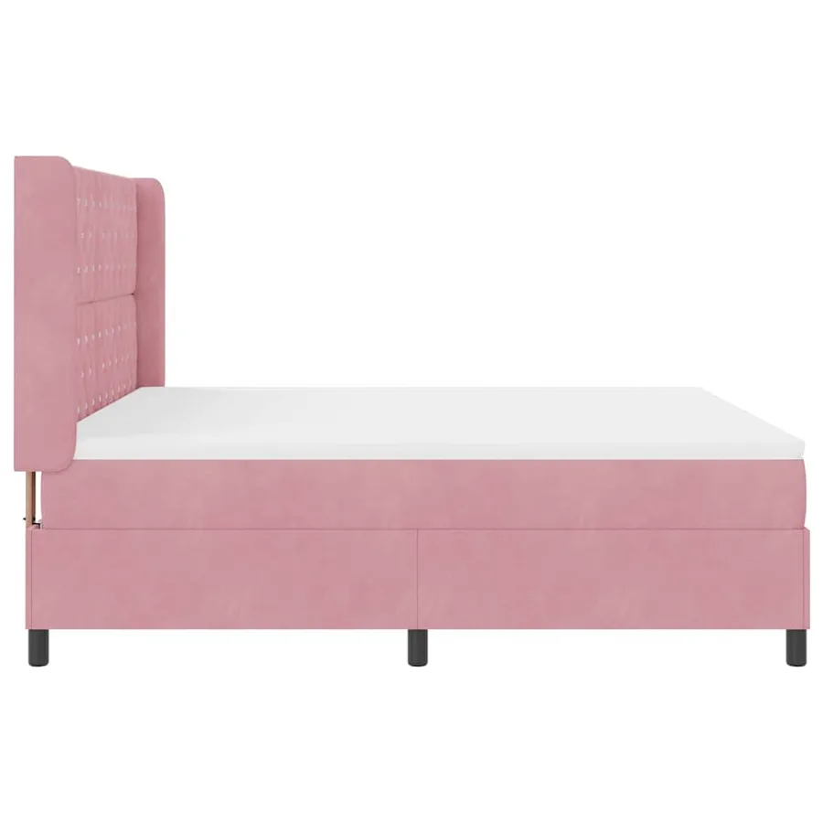 Lit à ressorts avec matelas Rose 180 x 200 cm Velours - 7