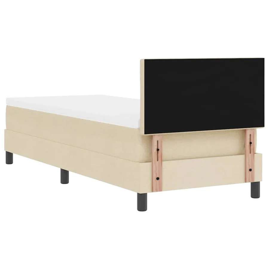Lit à ressorts avec tête de lit Crème 80 x 200 cm tissu - 9