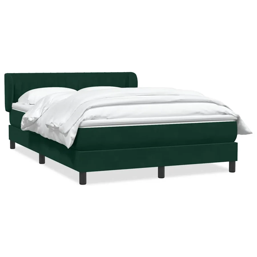 Sommier à lattes de lit et matelas vert foncé 140x210cm velours - 2