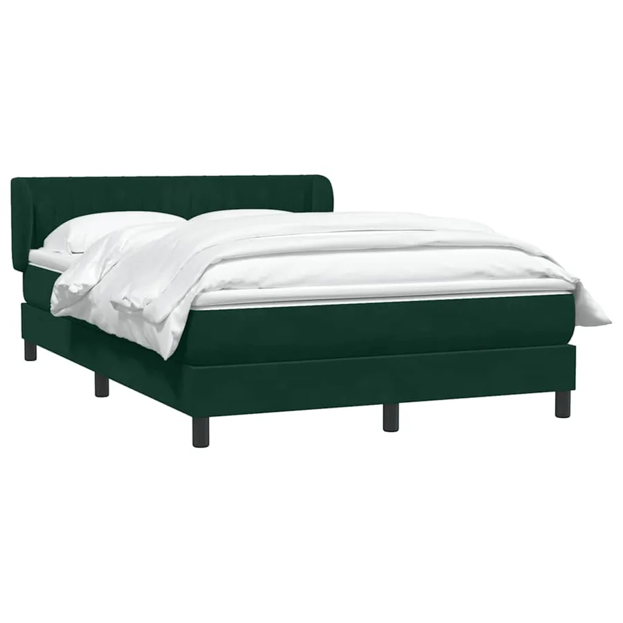 Sommier à lattes de lit et matelas vert foncé 140x210cm velours - 3