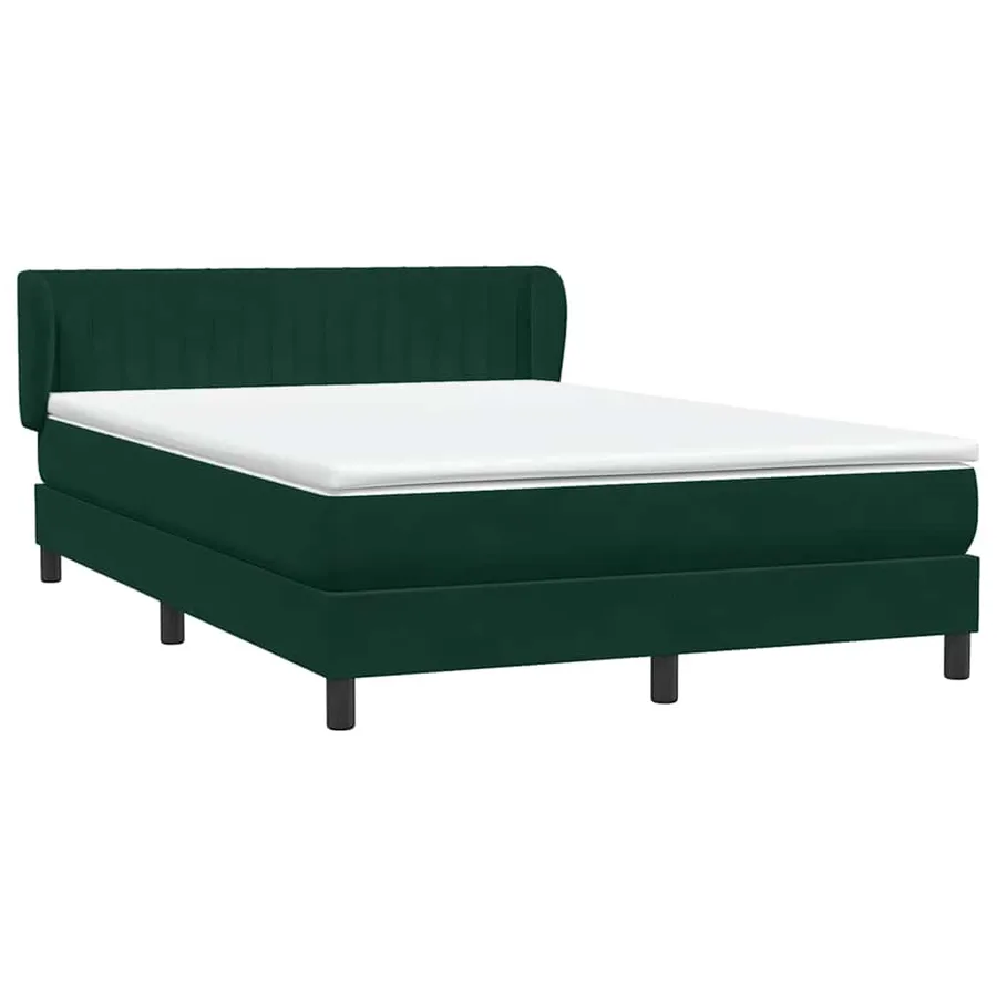 Sommier à lattes de lit et matelas vert foncé 140x210cm velours - 4