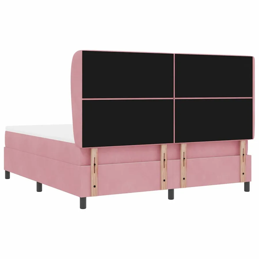 Lit à ressorts avec matelas Rose 200 x 180 cm Velours - 9
