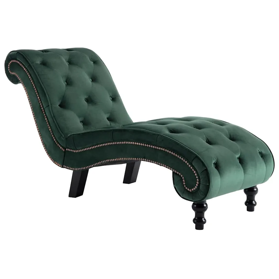 Chaise longue Velours Vert - 2