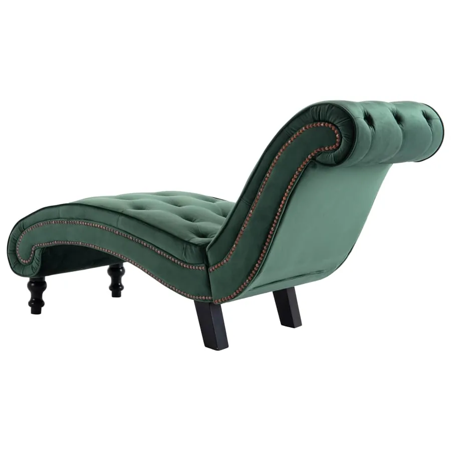 Chaise longue Velours Vert - 5