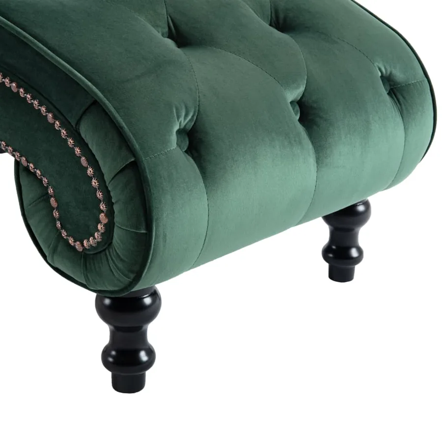 Chaise longue Velours Vert - 6