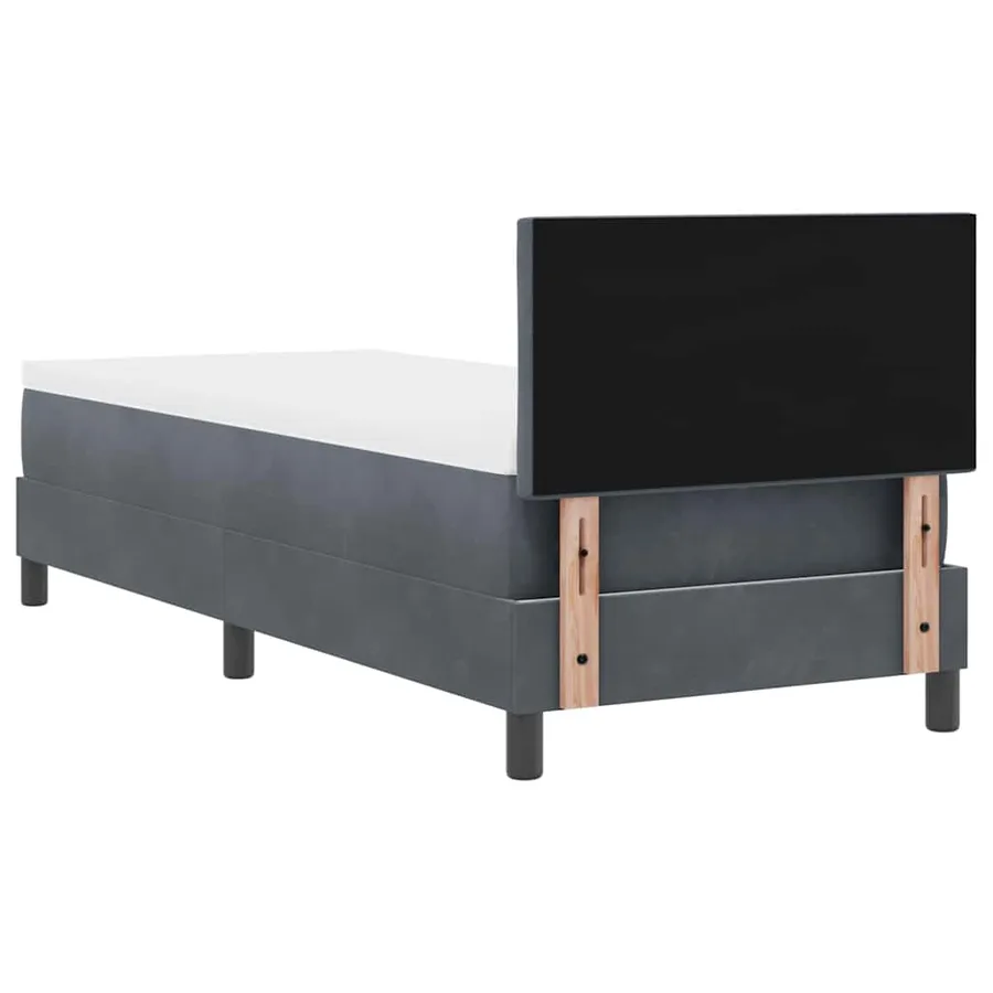 Lit à ressort LED Gris foncé 80 x 200 cm Velours - 10