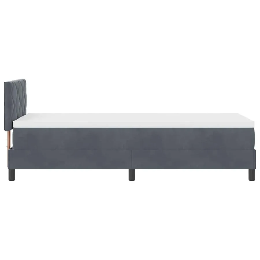 Lit à ressort LED Gris foncé 80 x 200 cm Velours - 9
