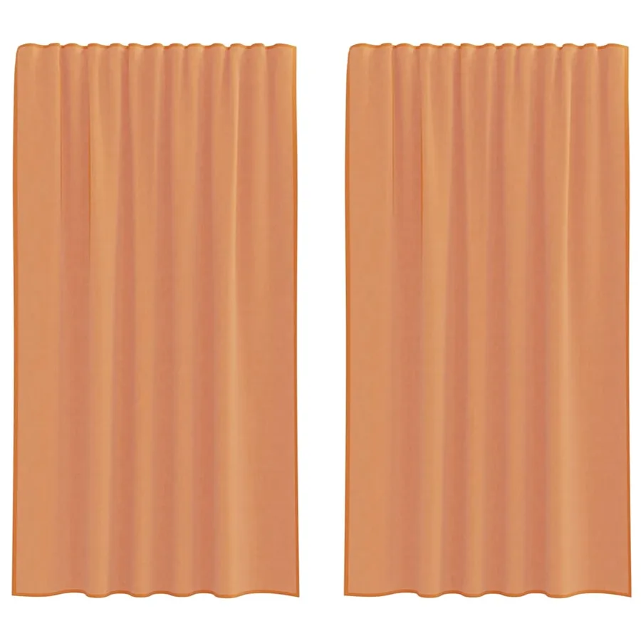 Rideaux en voile à œillets 2 pcs couleur terre cuite - 2