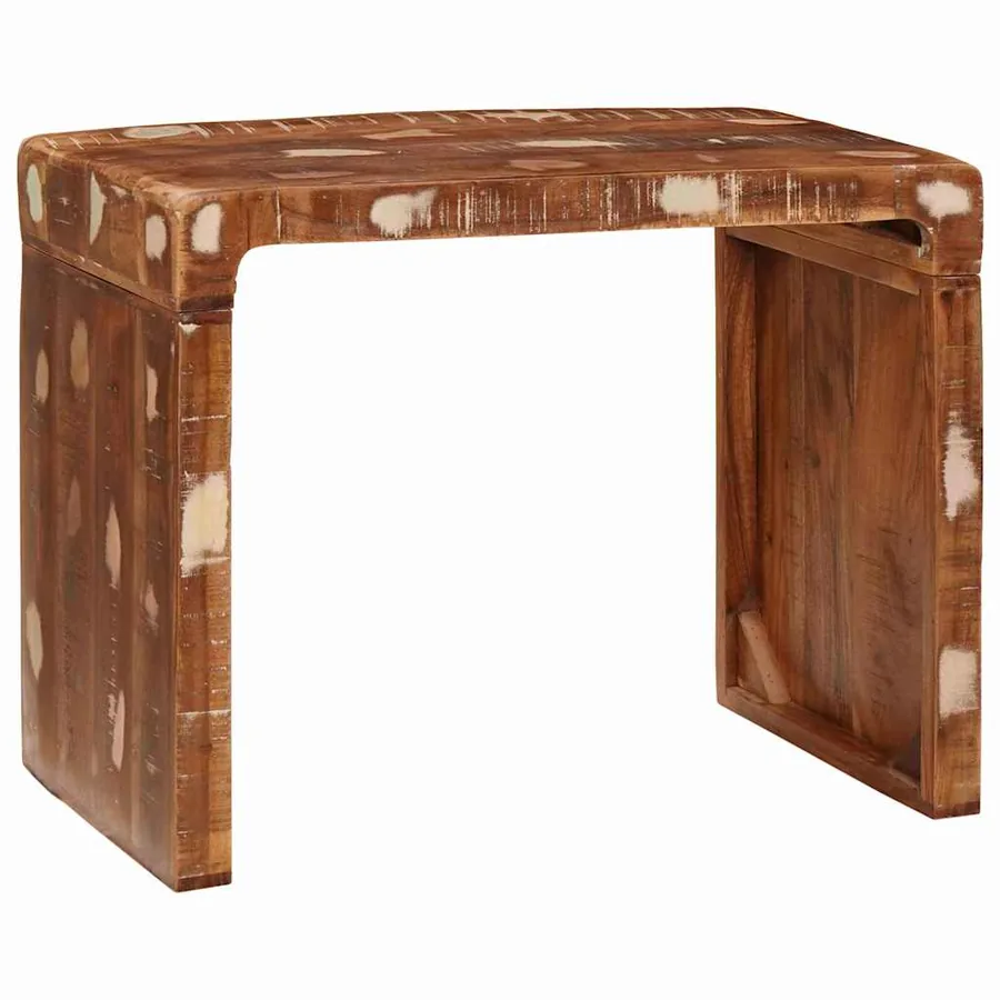Table d'appoint Marron 60 x 35 x 46 cm Bois Recyclé Solide