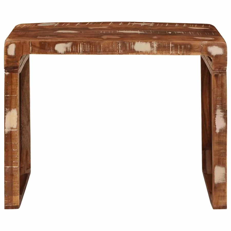 Table d'appoint Marron 60 x 35 x 46 cm Bois Recyclé Solide - 4