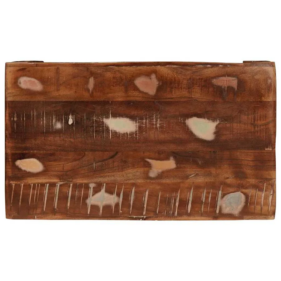 Table d'appoint Marron 60 x 35 x 46 cm Bois Recyclé Solide - 6
