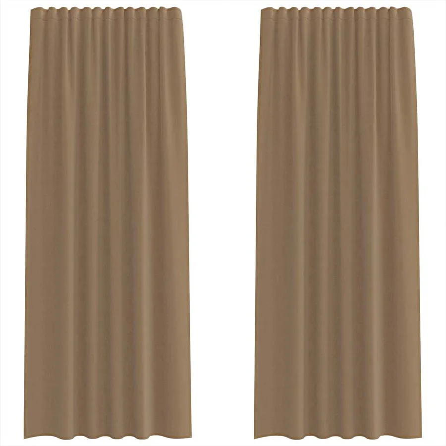 Rideaux en voile à œillets 2 pcs marron clair - 2
