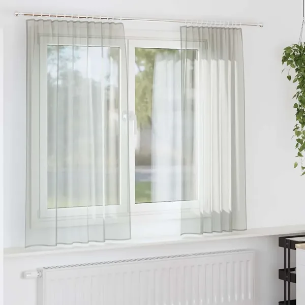 Rideaux en voile à œillets 2 pcs gris clair