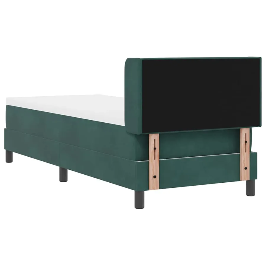Lit à ressorts avec tête de lit Vert foncé 200 x 80 cm Velours - 9