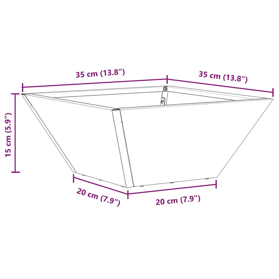 Cache-pot de jardin Vert olive 35 x 35 x 15 cm - 12