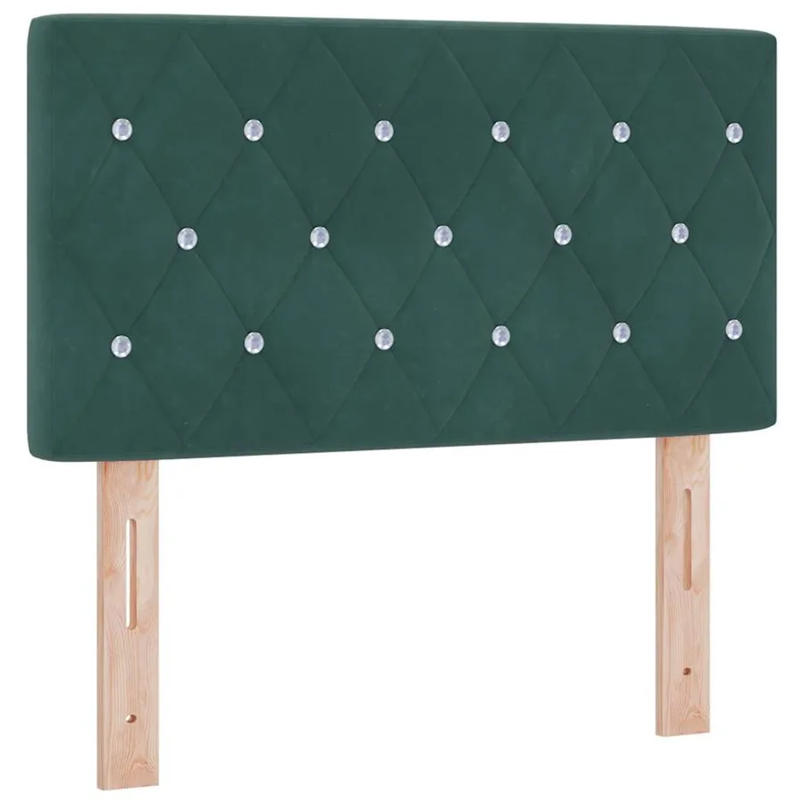 Lit à ressorts avec matelas Vert foncé 80 x 200 cm Velours - 6