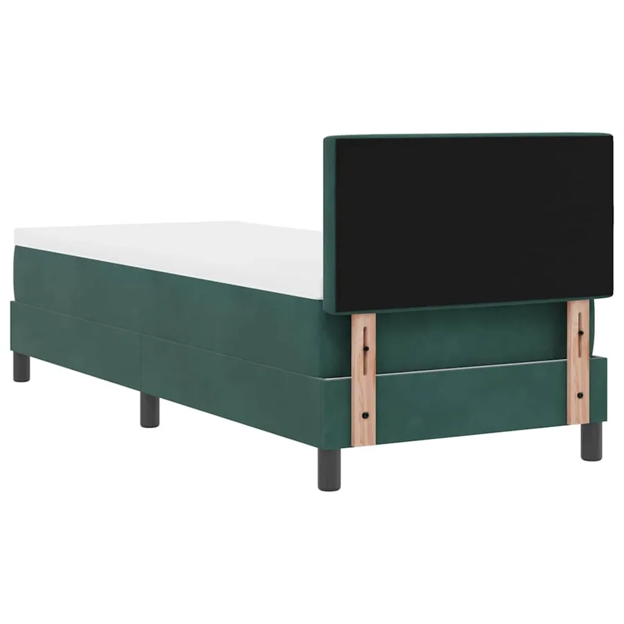 Lit à ressorts avec matelas Vert foncé 80 x 200 cm Velours - 9