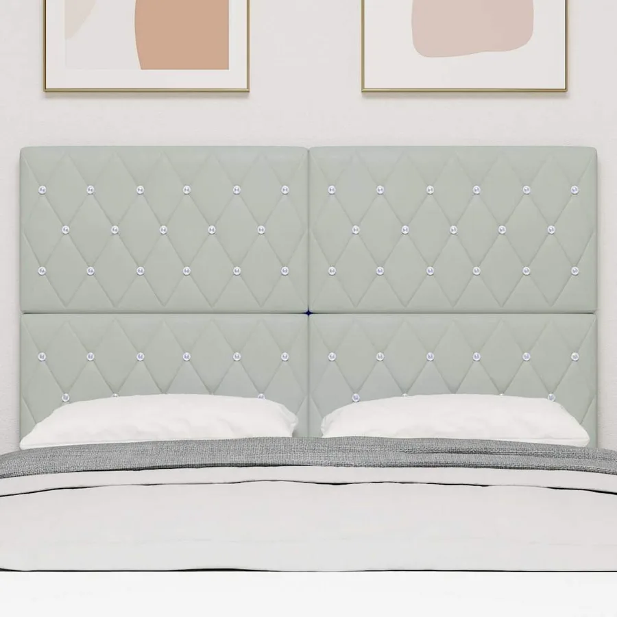Tête de lit Gris clair 144 cm Velours - 3