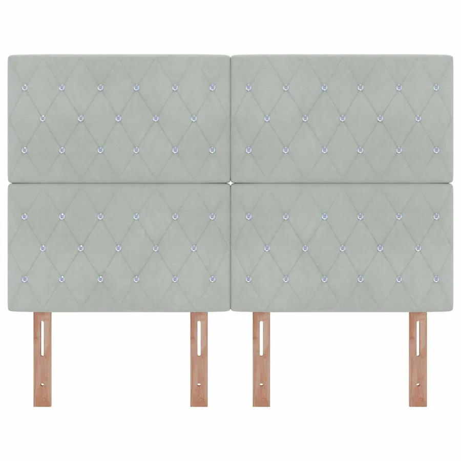 Tête de lit Gris clair 144 cm Velours - 4
