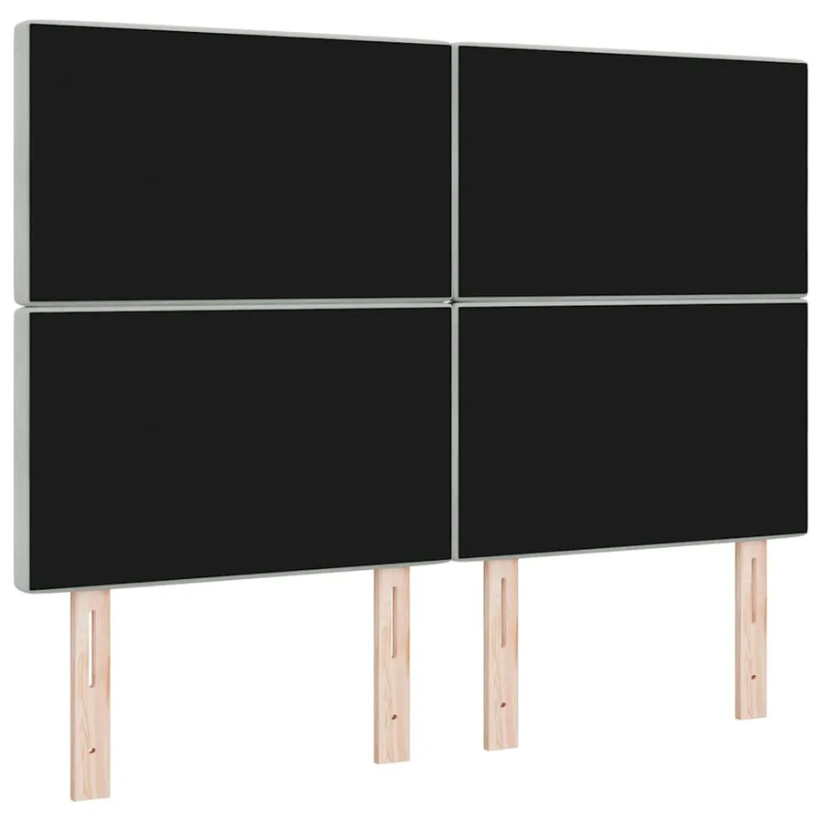Tête de lit Gris clair 144 cm Velours - 6