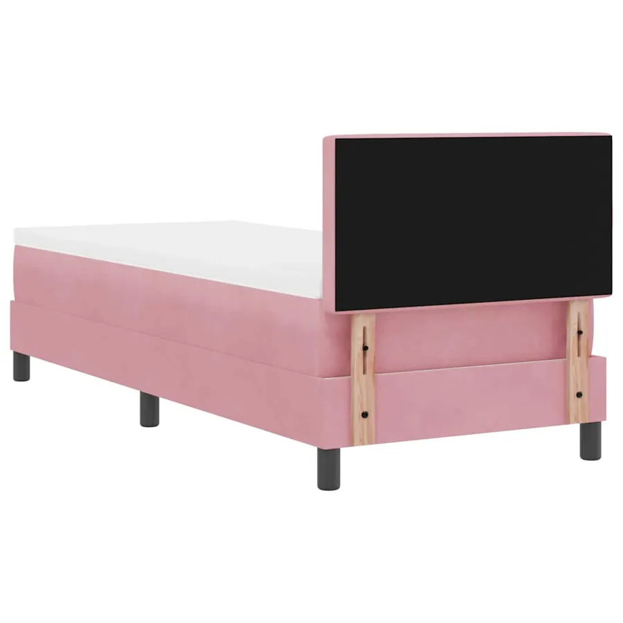 Lit à ressort LED avec matelas Rose 80 x 200 cm Velours - 10