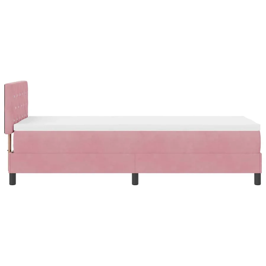 Lit à ressort LED avec matelas Rose 80 x 200 cm Velours - 9