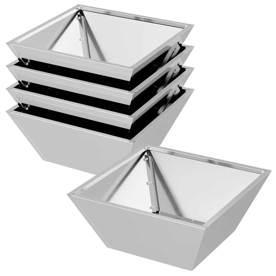 Cache-pot de jardin 5 pc Argent 40 x 40 x 15 cm Acier galvanisé - 2