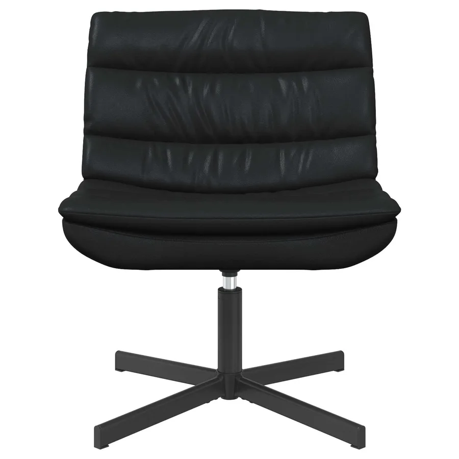 Chaise pivotante Noir 63 x 75 x 76 cm PU brillant - 2